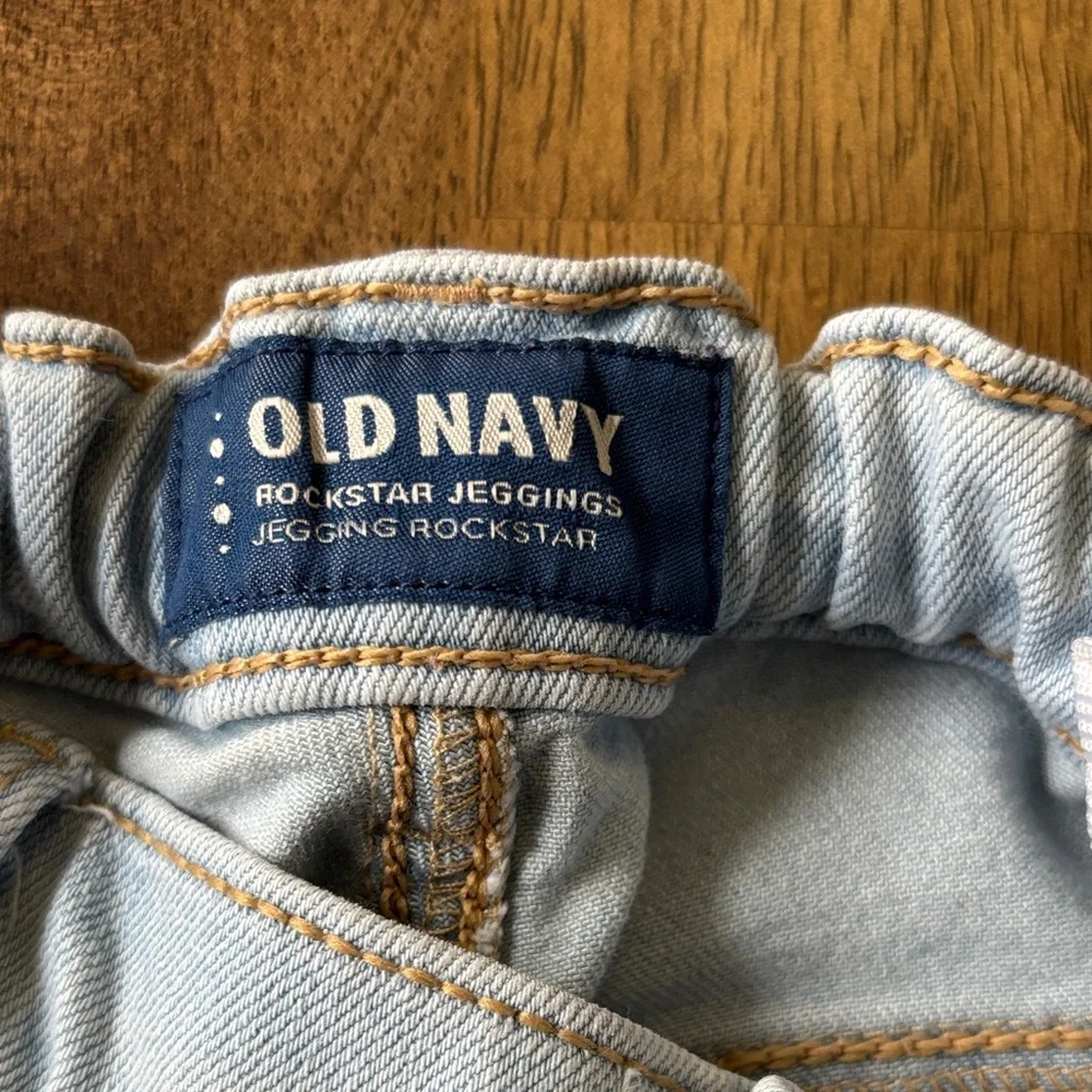 Old Navy Kids Light Blue Jeans, Rockstar Jeggings with adjustable waist